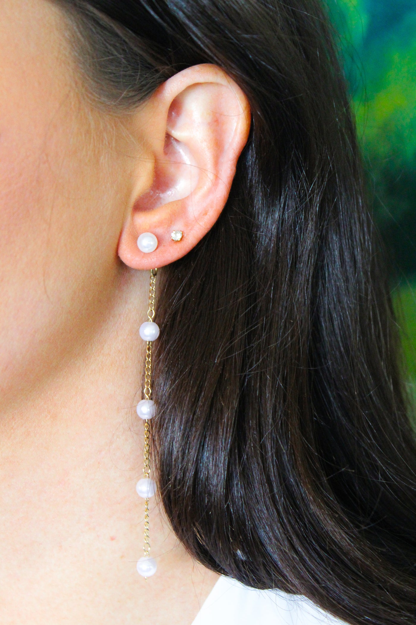 Pearl Drop Layer Earrings