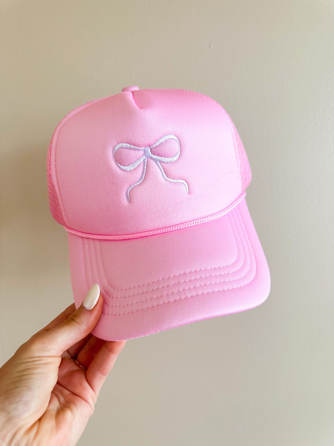 Bow Trucker Hat - Pink