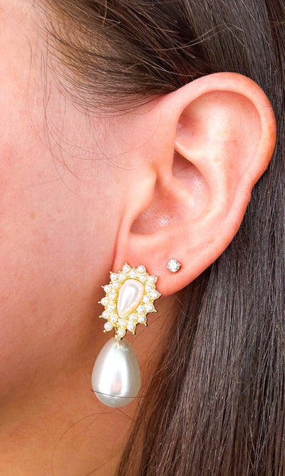 Pear Pearl Drop Earrings